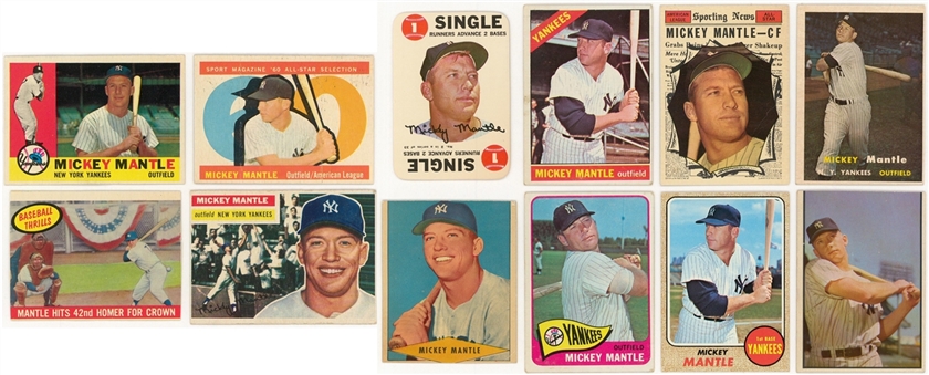 1953-1968 Topps and Bowman Mickey Mantle Collection (12 Different)
